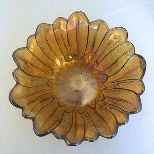 Vintage Indian Glass Co. Amber Bowl